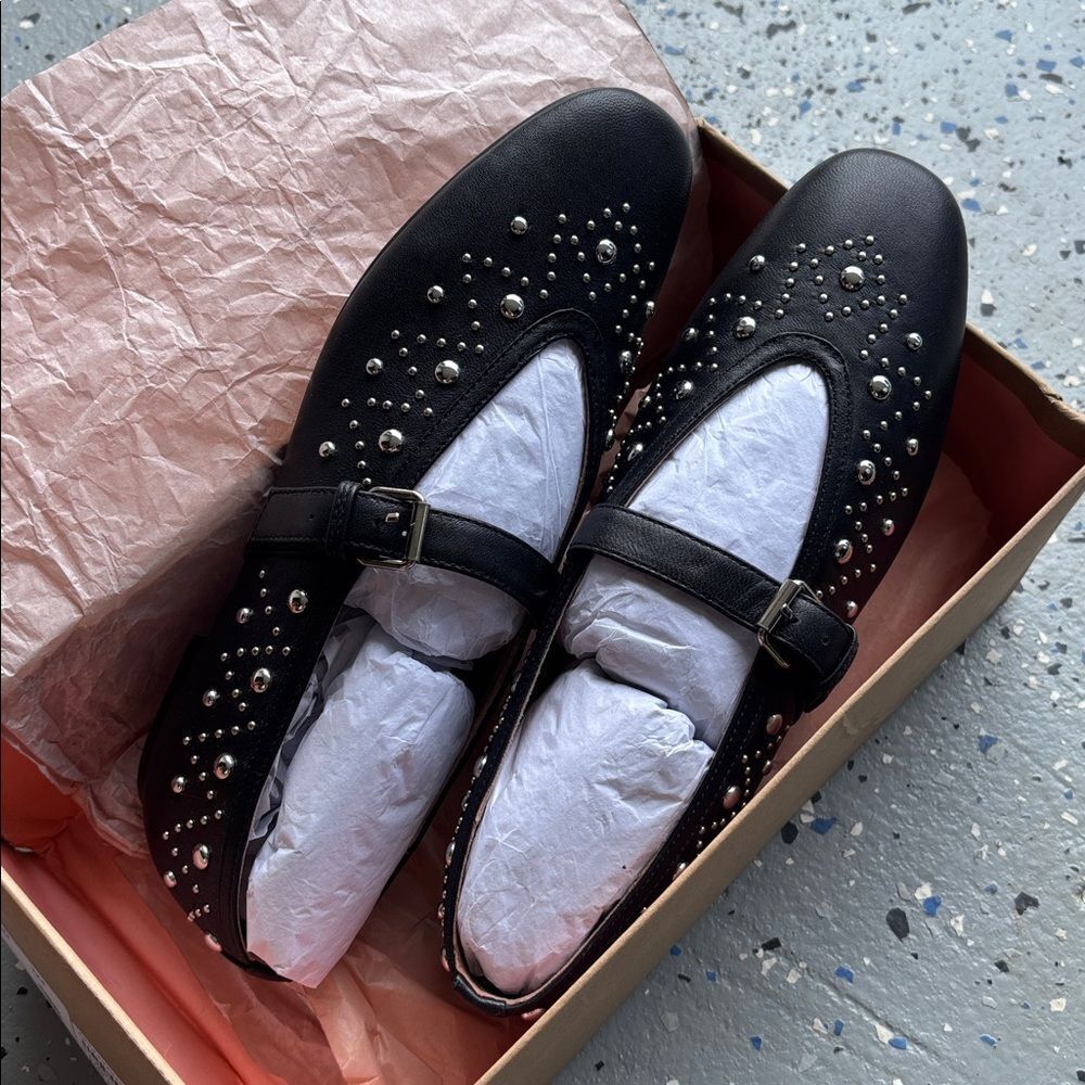 Anthropologie Bibi Lou Studded Flats